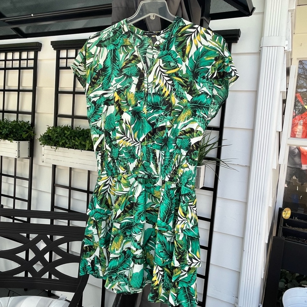 Gibsonlook for Nordstrom- Green Buttoned Mini Sundress with Flutter Sleeves